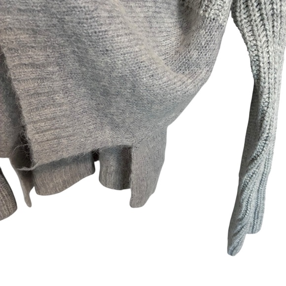 Wool Alpaca Blend Cowl Neck Gray Sweater - XL - Picture 5 of 8